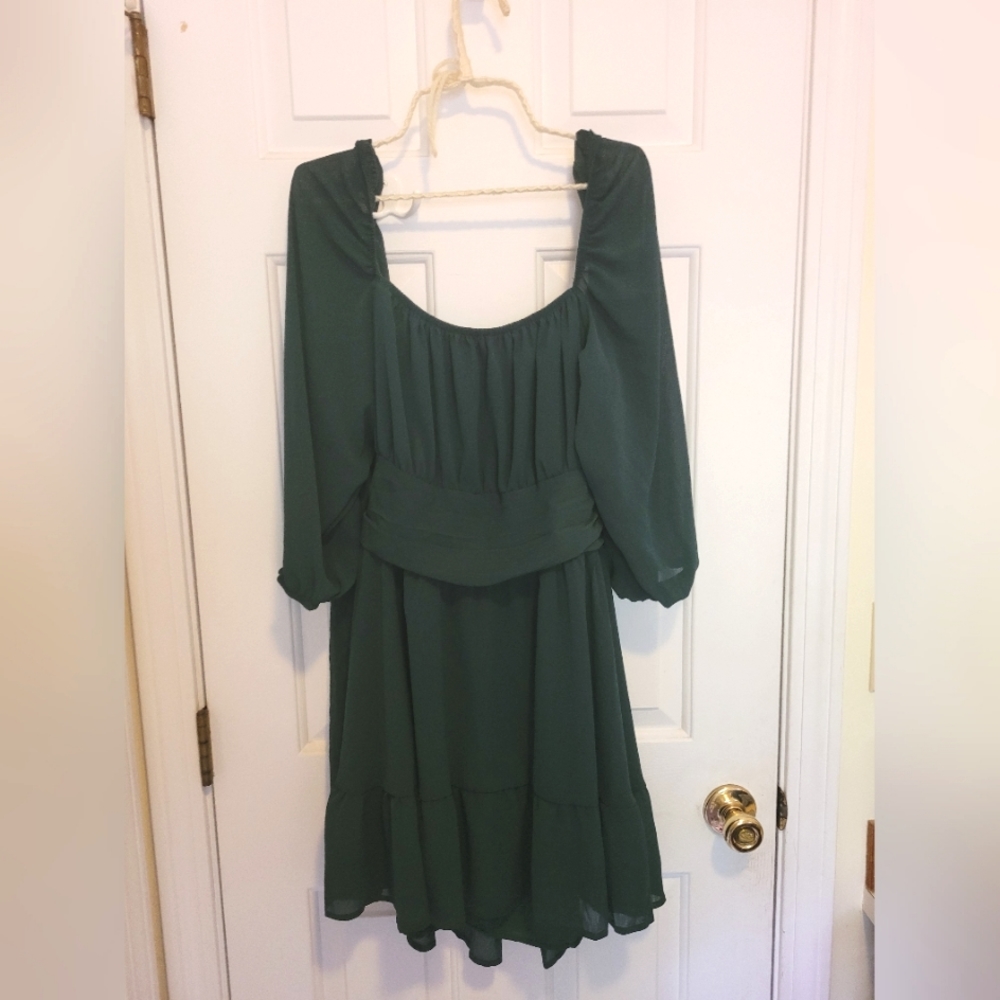 Dark green flowy dress - size XL